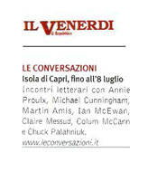 Le Conversazioni, Isola di Capri fino all'8 luglio