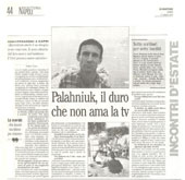 Palahniuk, il duro che non ama la tv