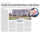 Crociata Usa contro renzo Piano: ci ruba il lavoro